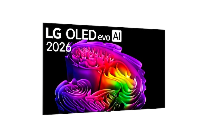 Vista da tre quarti TV OLED evo AI 97 pollici OLED97G64LW